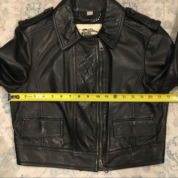 Burberry lamb skin leather Moto jacket EUC Sz. 8 - Picture 7 of 8